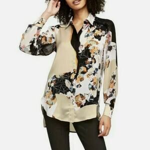 Phillip Lim Target Floral Button Down Collared Blouse Multicolor Small Designer
